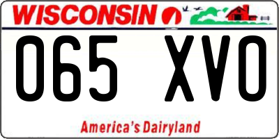 WI license plate 065XVO
