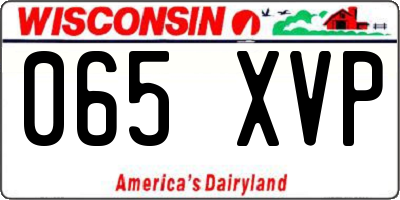 WI license plate 065XVP