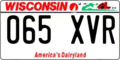 WI license plate 065XVR