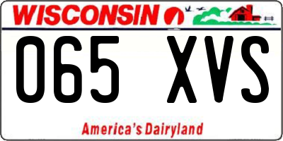 WI license plate 065XVS