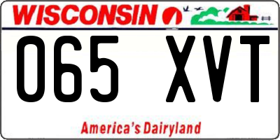 WI license plate 065XVT