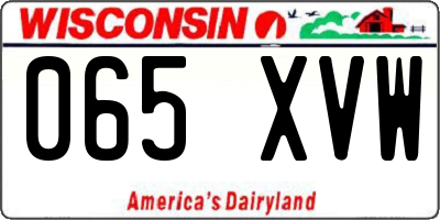 WI license plate 065XVW