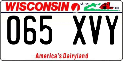 WI license plate 065XVY