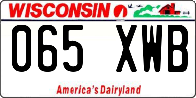 WI license plate 065XWB