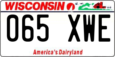 WI license plate 065XWE