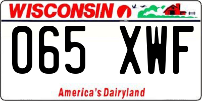 WI license plate 065XWF