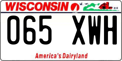 WI license plate 065XWH