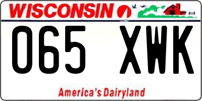 WI license plate 065XWK