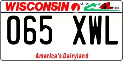 WI license plate 065XWL