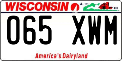 WI license plate 065XWM