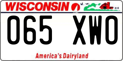 WI license plate 065XWO