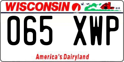 WI license plate 065XWP