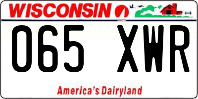 WI license plate 065XWR