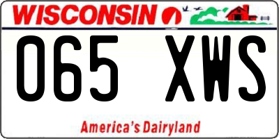 WI license plate 065XWS