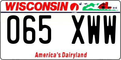 WI license plate 065XWW