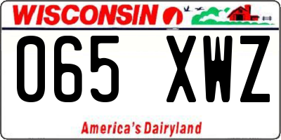 WI license plate 065XWZ