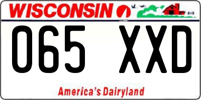 WI license plate 065XXD