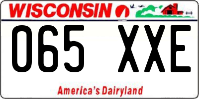 WI license plate 065XXE
