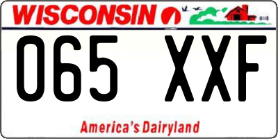 WI license plate 065XXF