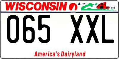 WI license plate 065XXL