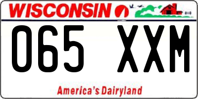 WI license plate 065XXM