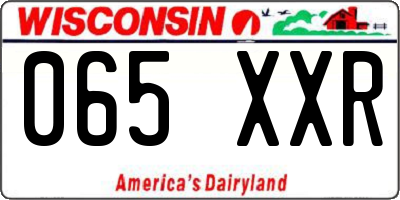 WI license plate 065XXR
