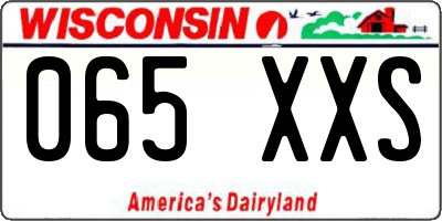 WI license plate 065XXS
