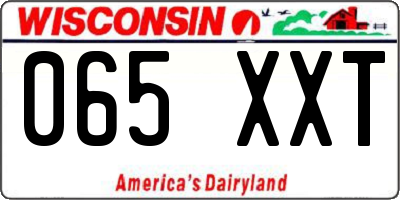 WI license plate 065XXT