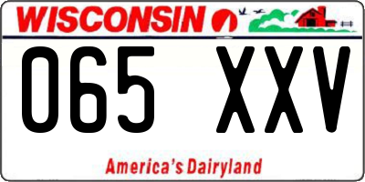WI license plate 065XXV
