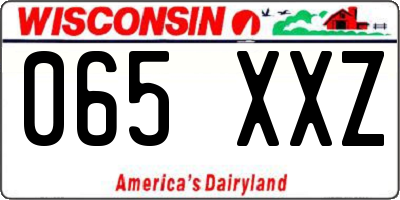 WI license plate 065XXZ