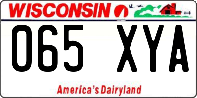 WI license plate 065XYA
