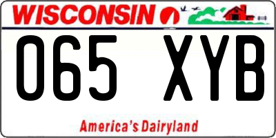 WI license plate 065XYB