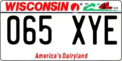 WI license plate 065XYE