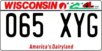 WI license plate 065XYG