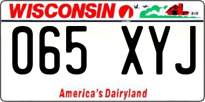 WI license plate 065XYJ