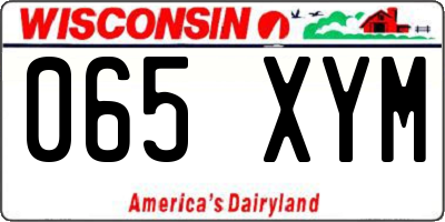 WI license plate 065XYM