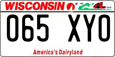 WI license plate 065XYO