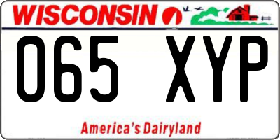 WI license plate 065XYP
