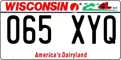 WI license plate 065XYQ