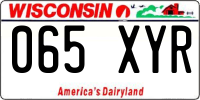 WI license plate 065XYR