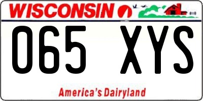 WI license plate 065XYS