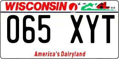 WI license plate 065XYT