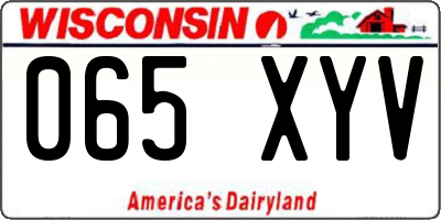 WI license plate 065XYV