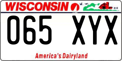 WI license plate 065XYX