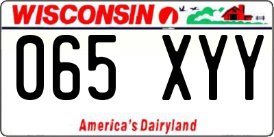 WI license plate 065XYY