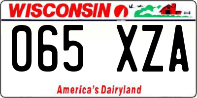 WI license plate 065XZA
