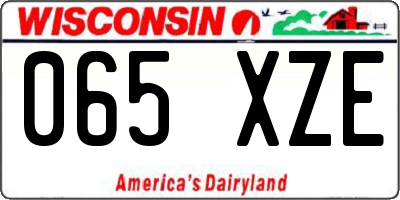 WI license plate 065XZE