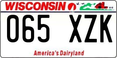 WI license plate 065XZK