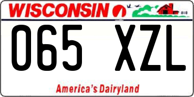 WI license plate 065XZL