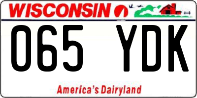 WI license plate 065YDK